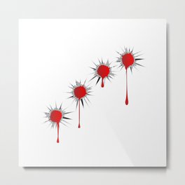 Blooded Bullet Holes Metal Print | Splatter, Graphic, Drawing, Hole, Gun, Lineart, Firing, Drawings, Pictures, Military 