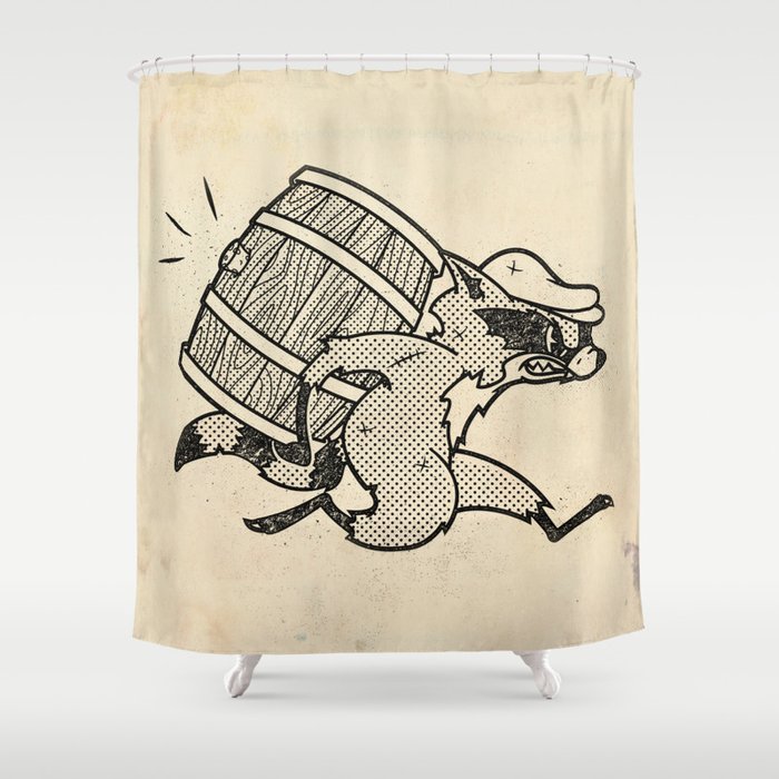 THE  WHISKEY SMUGGLER - vintage cartoon 80's Shower Curtain