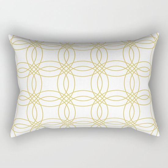 Simply Vintage Link Mod Yellow on White Rectangular Pillow