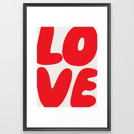 Love Red Typography Poster Framed Art Print