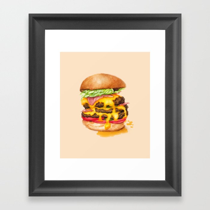 Juicy Cheeseburger Framed Art Print