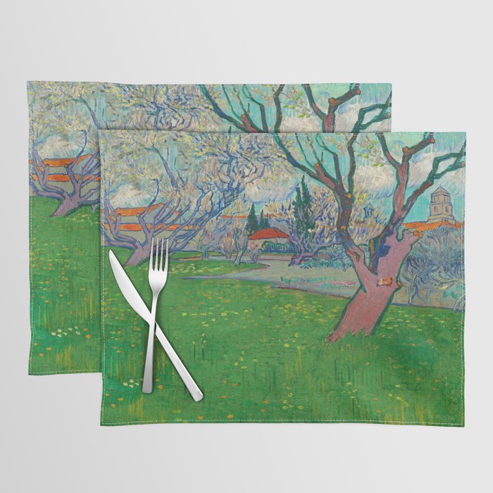 Orchards in Blossom, View of Arles, 1889 by Vincent van Gogh Placemat