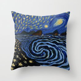 Starry wave  Throw Pillow
