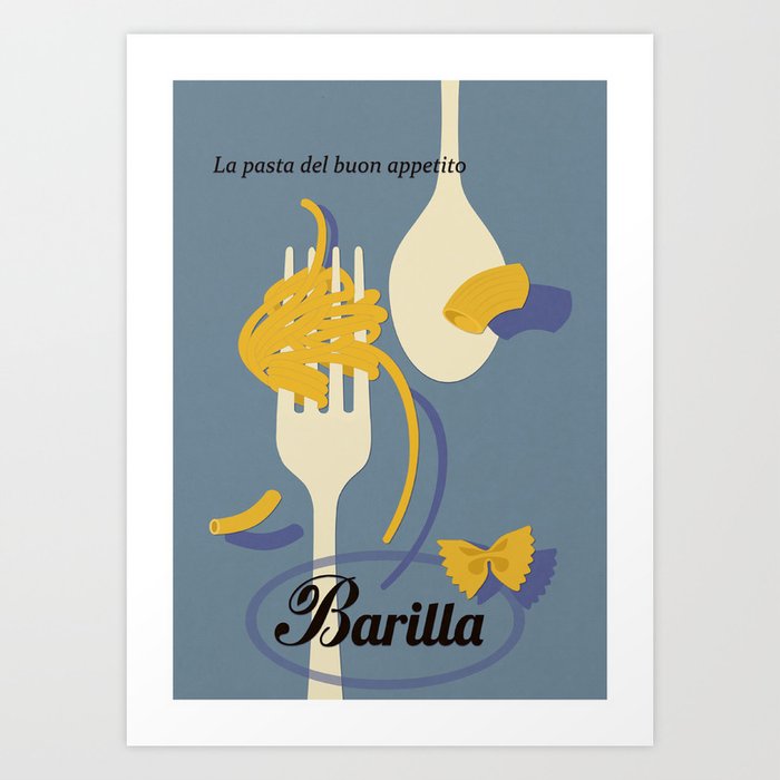 Vintage Barilla Poster - Italian Pasta  Art Print