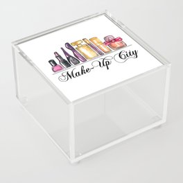 Beauty Products Watercolor Paint, Make Up City Acrylic Box