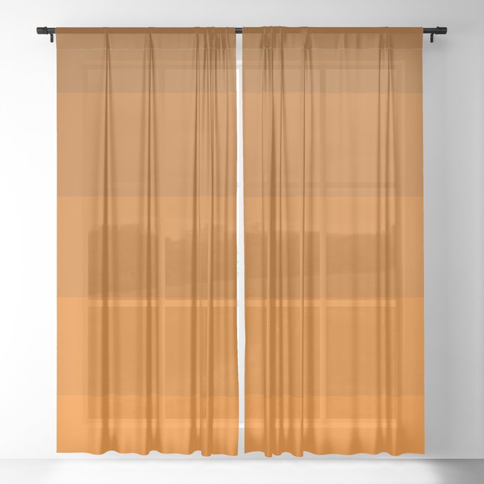 Orange Brown Stripes Sheer Curtain By Alphaomega Society6