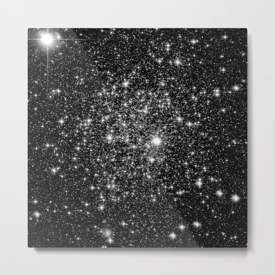 staRs Black & White Metal Print