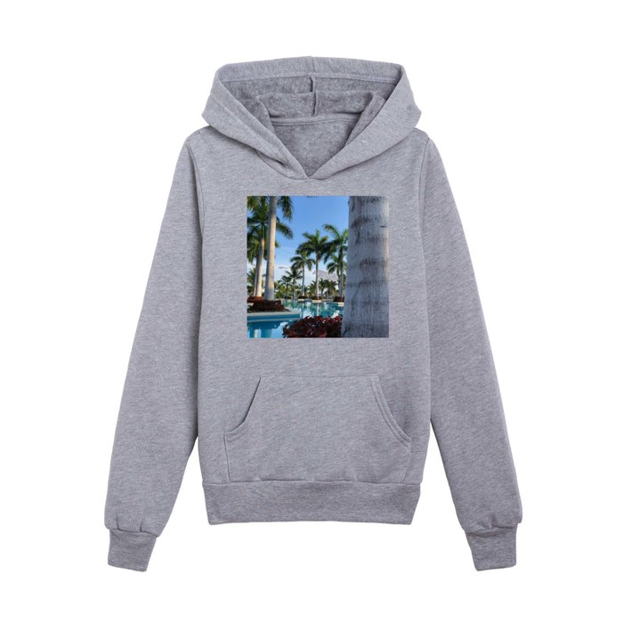 Palm Tree Tropical Island Resort Kids Pullover Hoodie