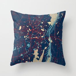 Strasbourg City Map of France - Hope Throw Pillow