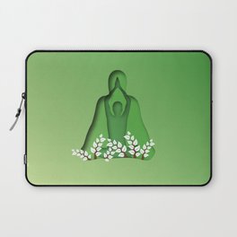 Yoga and meditation position in green Laptop Sleeve