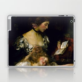 Mother and Child, Lady Shannon and Kitty  by James Jebusa Shannon Laptop Skin