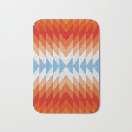 Minimalist orange and red Bath Mat