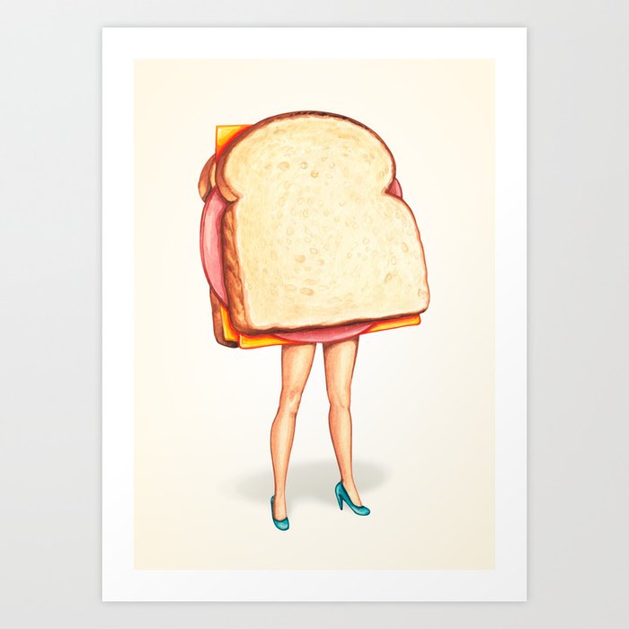 Bologna Sandwich Pin-Up Art Print