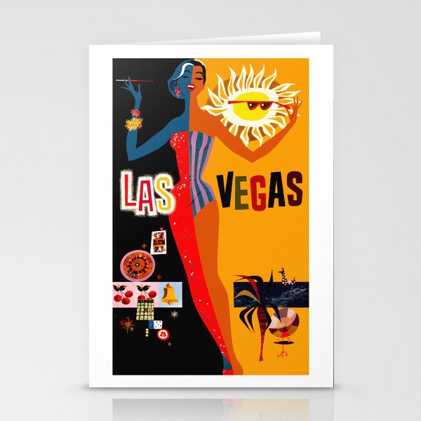 Vintage Las Vegas Travel Poster Stationery Cards