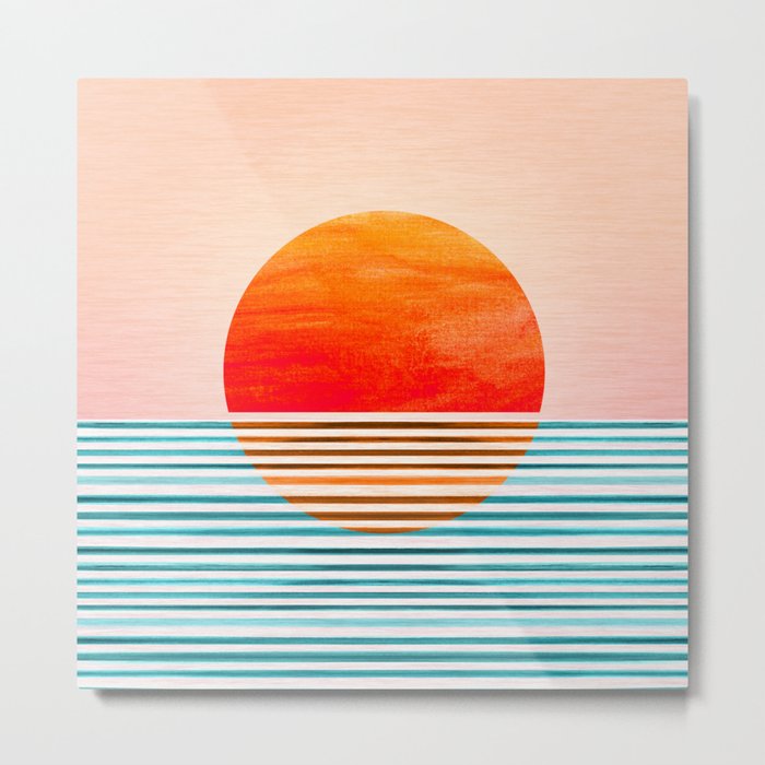 Minimalist Sunset III / Abstract Landscape Metal Print