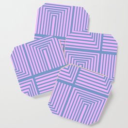 Lines in Pink and Blue 106 Coaster