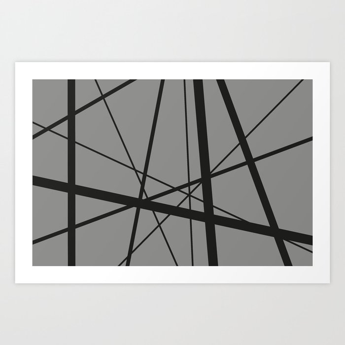 Mikado Sticks - stripes grey Art Print