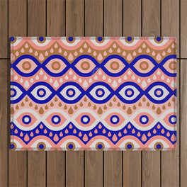 Garnished Eyes – Blue & Pink Outdoor Rug