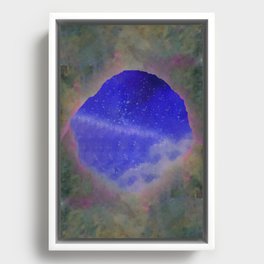 Journey to Blue Space Framed Canvas