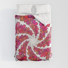 PINK Flower Kaleidoscope Duvet Cover