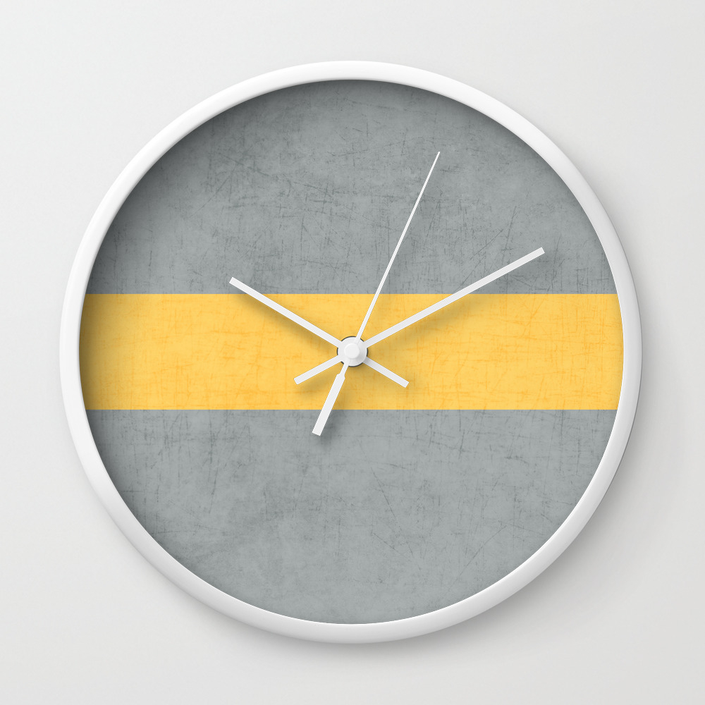 Home & Living Clocks large wall clock Wall Clock Yellow&Gray Unique