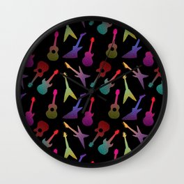 Guitars Wall Clock | Instruments, Kids, Music, Electricguitar, Accousticguitar, Flyingv, Colorful, Guitars, Children, Red 