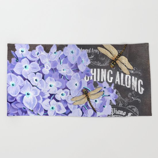 Vintage Flowers #4 Beach Towel