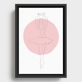 Ballet Dancer Illustration Framed Canvas