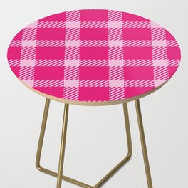 Red & White Color Check Design Side Table