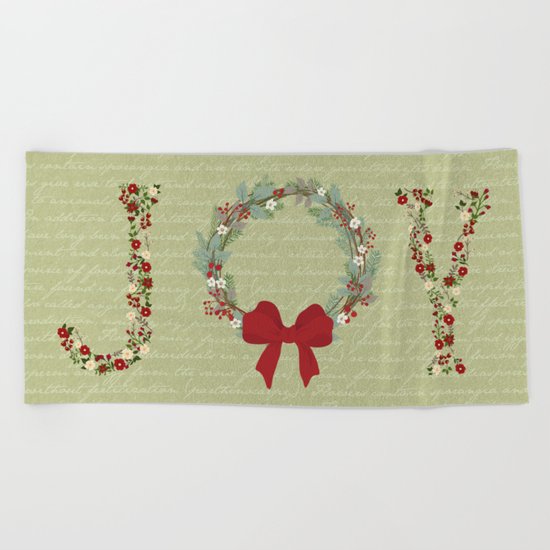 Joy Wreath Beach Towel