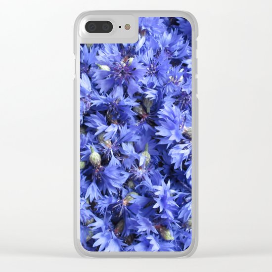 Bed of cornflowers Clear iPhone Case