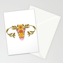 Floral Uterus Stationery Card