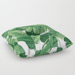 Tropical banana leaves IV Floor Pillow