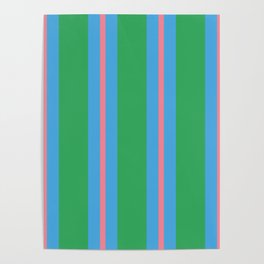Blue Green Pink Stripe - Joy Of Together Poster