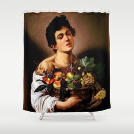 Michelangelo Merisi Da Caravaggio Boy With A Basket Of Fruit Shower Curtain