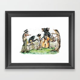 " Bluegrass Gang " wild animal music band Framed Art Print