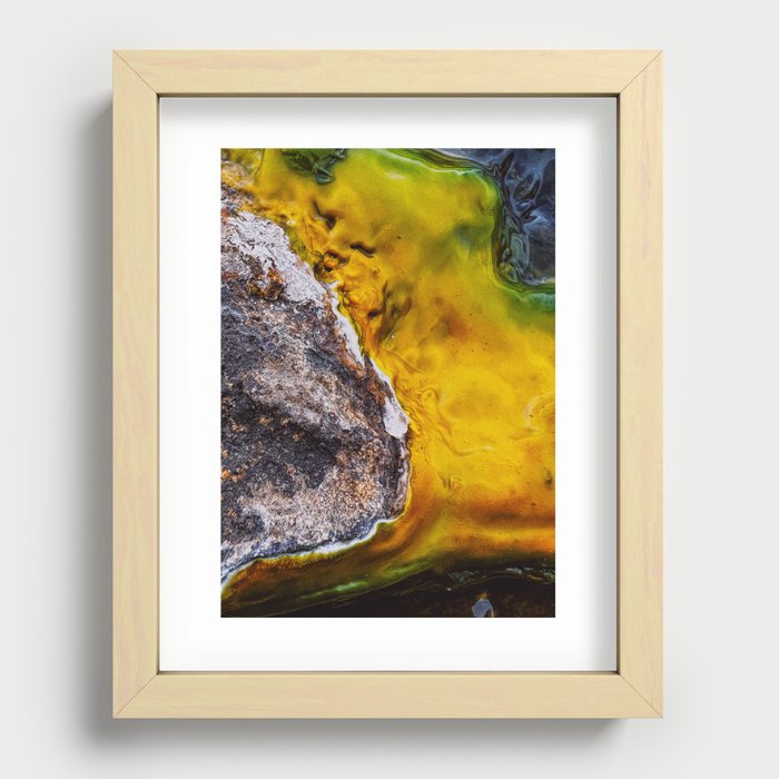 Abstract Colorful Geothermal Sulphur Deposits Recessed Framed Print