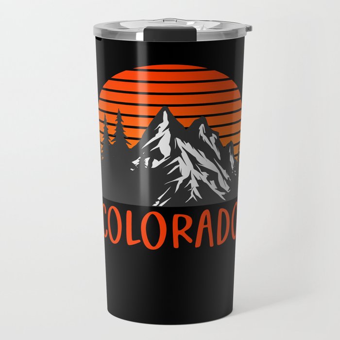 Colorado Rocky Mountains Retro Vintage Sunset Travel Mug