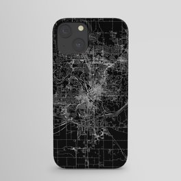 Cedar Rapids Black Map iPhone Case