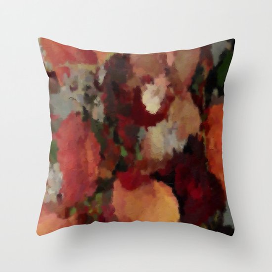 Autumn Mosaics Watercolor 2484 Throw Pillow