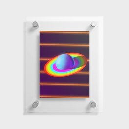 Rainbow Planet at speed Floating Acrylic Print