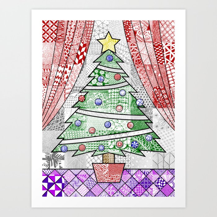 coloured christmas tree