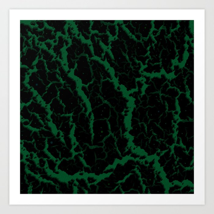 Cracked Space Lava - Forest Art Print