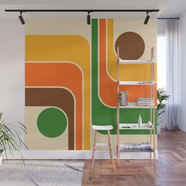 1970s Retro Vintage Style Geometric Design 743 Scandi Wall Mural