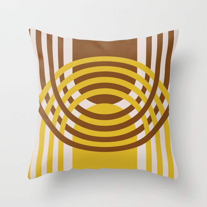 Arches Composition in Brown and Yellow Throw Pillow