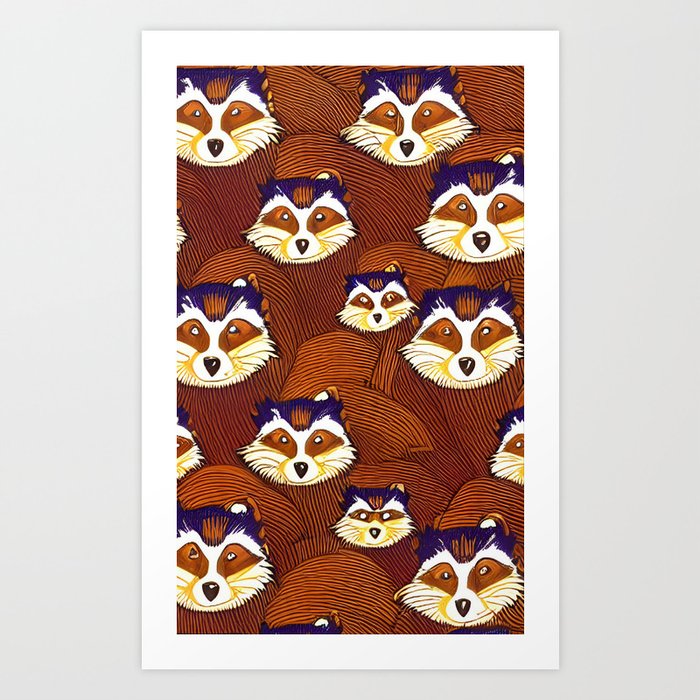 Raccoon blanket design Art Print