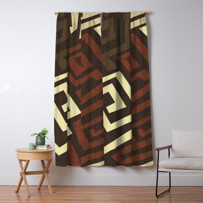Brown Tribal Print Blackout Curtain By Ejdecor Society6