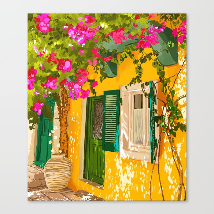 Living in the Sunshine. Always. | Summer Exotic Travel Architecture | Italy Sicily Boho Buildings Canvas Print