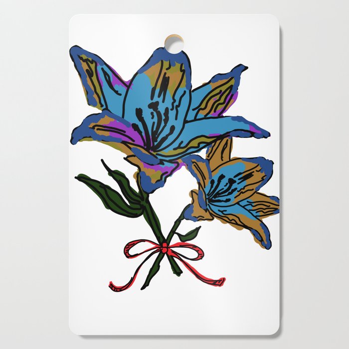 Colorful Lilly Bouquet Cutting Board