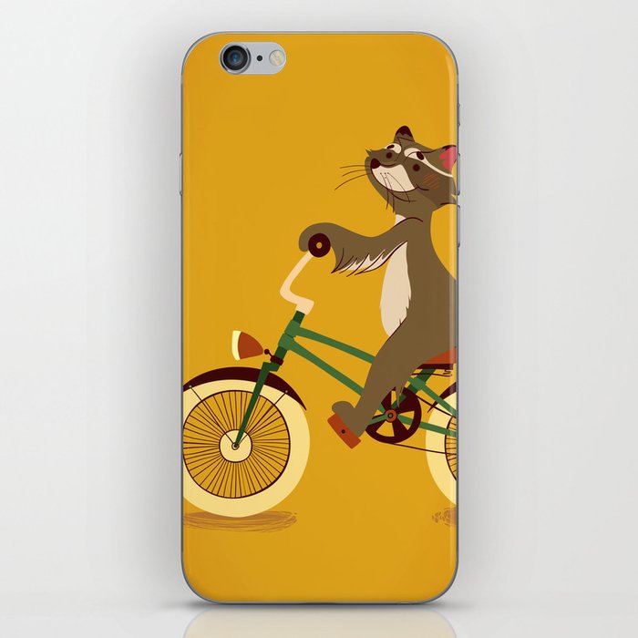 Raccoon on a bicycle iPhone Skin